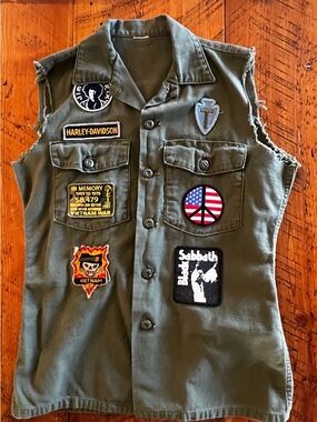 Vintage biker, Vietnam, rock and roll vest